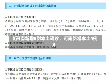 《河南新增5例本土确诊，河南新增本土4例》-第3张图片-多讯网