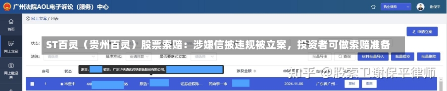 ST百灵（贵州百灵）股票索赔：涉嫌信披违规被立案，投资者可做索赔准备-第1张图片-多讯网