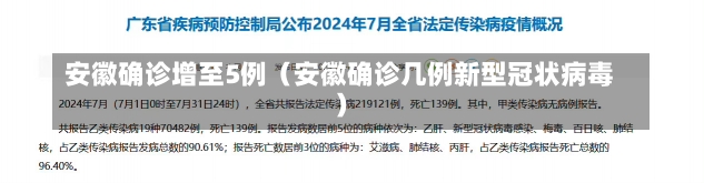 安徽确诊增至5例（安徽确诊几例新型冠状病毒）-第1张图片-多讯网