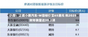 小摩：上调小鹏汽车-W目标价至65港元 料2025财年销量达39.2辆-第2张图片-多讯网