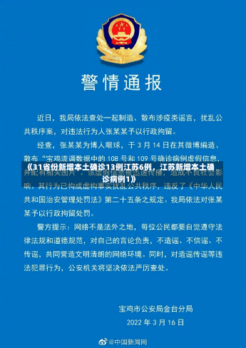 《31省份新增本土确诊13例江苏6例，江苏新增本土确诊病例1》-第2张图片-多讯网