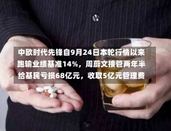 中欧时代先锋自9月24日本轮行情以来跑输业绩基准14%，周蔚文接管两年半给基民亏损68亿元，收取5亿元管理费-第2张图片-多讯网