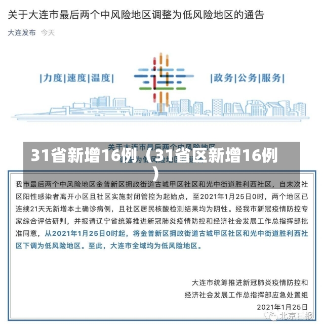 31省新增16例（31省区新增16例）-第3张图片-多讯网