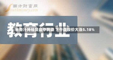 米奇汗姆租赁盘中异动 下午盘股价大涨5.18%-第1张图片-多讯网