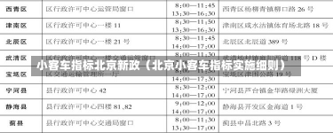 小客车指标北京新政（北京小客车指标实施细则）-第3张图片-多讯网