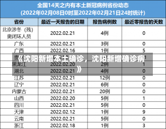 《沈阳新增本土确诊，沈阳新增确诊病》-第3张图片-多讯网