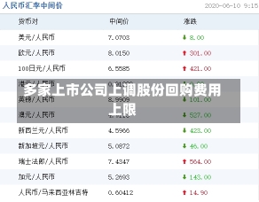 多家上市公司上调股份回购费用
上限-第3张图片-多讯网