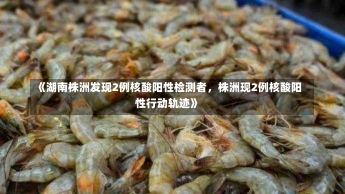 《湖南株洲发现2例核酸阳性检测者，株洲现2例核酸阳性行动轨迹》-第1张图片-多讯网