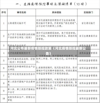 河北公布最新疫情防控政策（河北疫情防控最新公告）-第1张图片-多讯网