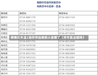 疫情已外溢2地呼市出来的人去哪了（呼市能出城吗）-第1张图片-多讯网