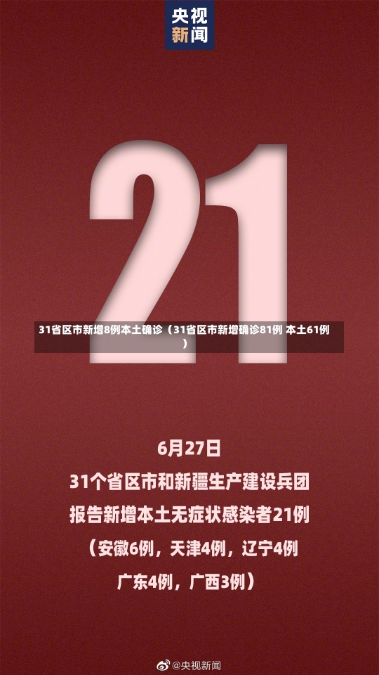 31省区市新增8例本土确诊（31省区市新增确诊81例 本土61例）-第3张图片-多讯网