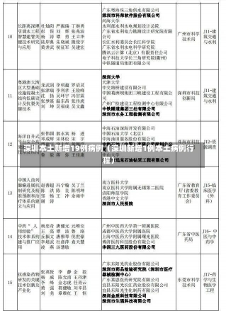 深圳本土新增19例病例（深圳新增1例本土病例行程）-第1张图片-多讯网