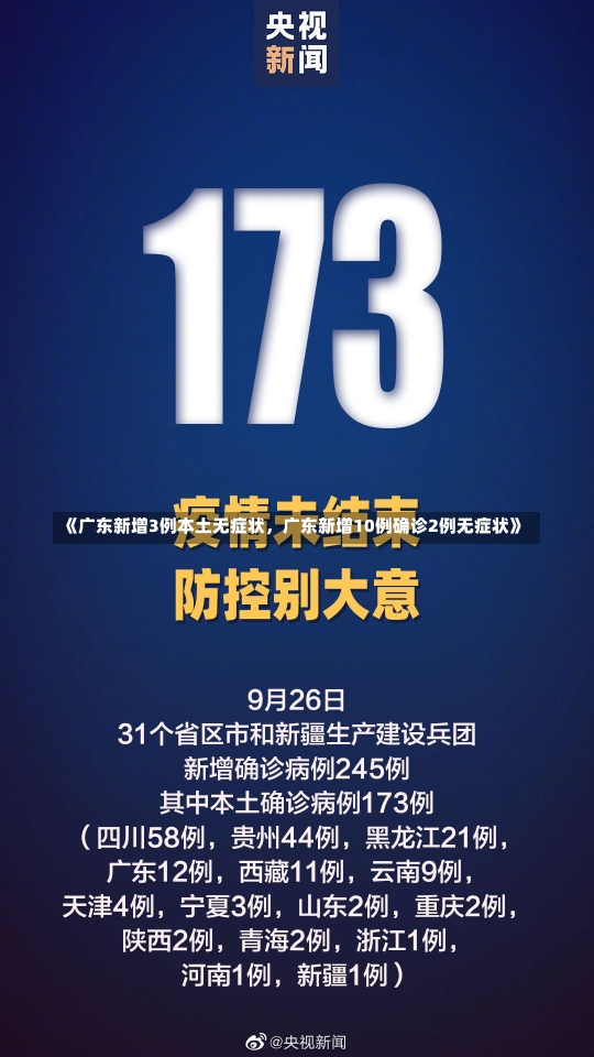 《广东新增3例本土无症状，广东新增10例确诊2例无症状》-第1张图片-多讯网