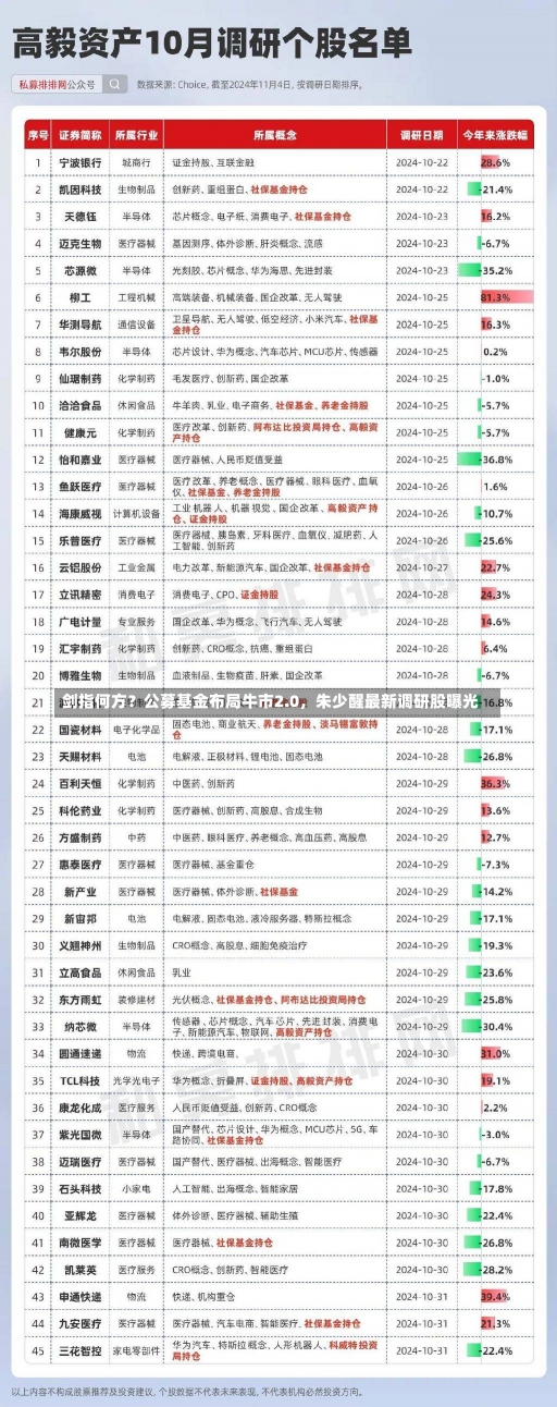 剑指何方？公募基金布局牛市2.0，朱少醒最新调研股曝光-第1张图片-多讯网