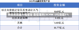 未投资现金大幅增加 嘉信理财(SCHW.US)涨超3%-第1张图片-多讯网