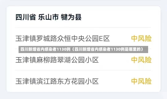 四川新增省内感染者1130例（四川新增省内感染者1130例是哪里的）-第1张图片-多讯网