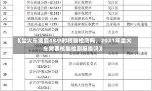 《坐火车需要48小时核酸检测吗，2021年坐火车需要核酸检测报告吗》-第2张图片-多讯网