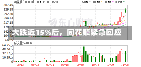 大跌近15%后，同花顺紧急回应-第1张图片-多讯网