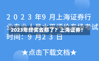 2023年终奖去那了？上海证券！-第3张图片-多讯网