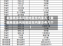 全国再现高风险地区在内蒙古（全国再现高风险地区在内蒙古有几个）-第1张图片-多讯网