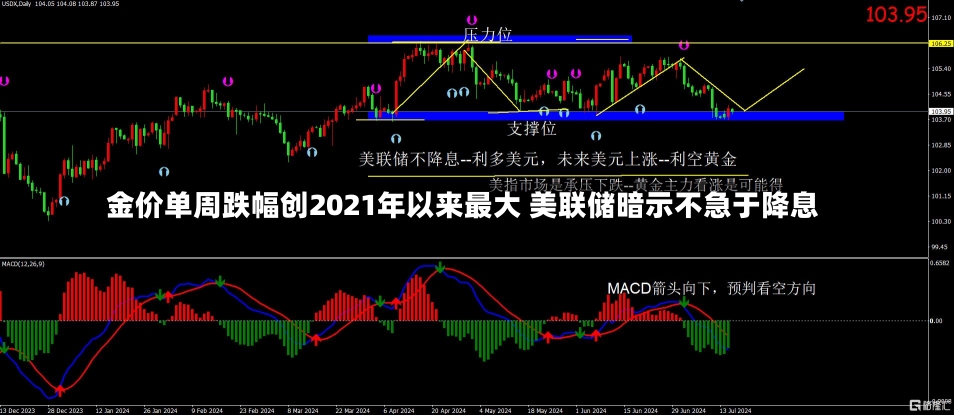 金价单周跌幅创2021年以来最大 美联储暗示不急于降息-第1张图片-多讯网