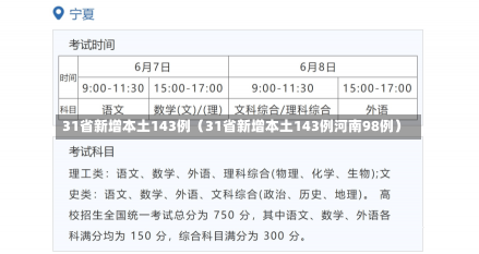 31省新增本土143例（31省新增本土143例河南98例）-第2张图片-多讯网