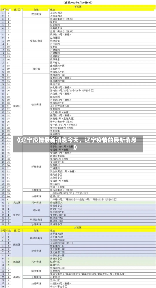 《辽宁疫情最新消息今天，辽宁疫情的最新消息》-第1张图片-多讯网