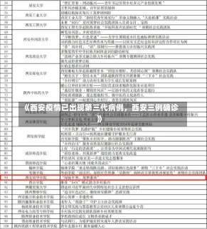 《西安疫情已出现第三代病例，西安三例确诊》-第1张图片-多讯网