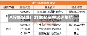 A股新纪录！2100亿资金火速集结-第1张图片-多讯网