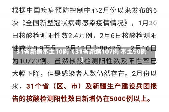 31省新增本土10例（31省新增107例 本土90例）-第2张图片-多讯网