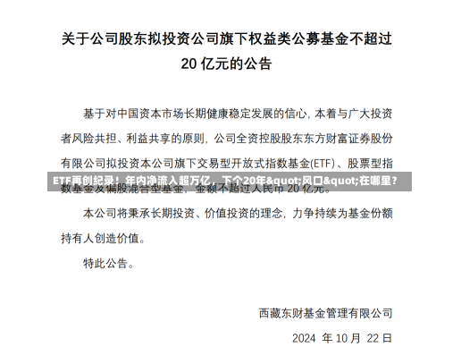 ETF再创纪录！年内净流入超万亿，下个20年"风口"在哪里？-第1张图片-多讯网