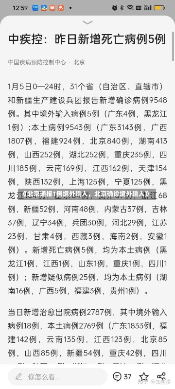 《北京通报1例境外输入，北京确诊境外输入》-第2张图片-多讯网